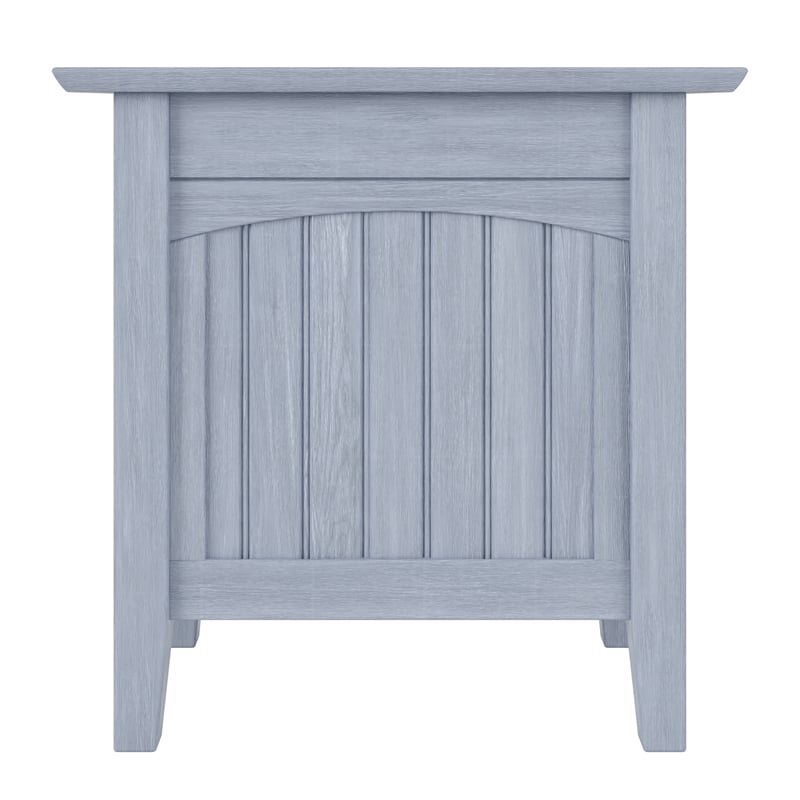Wysteria Wood Side Table with USB Charger in Gray