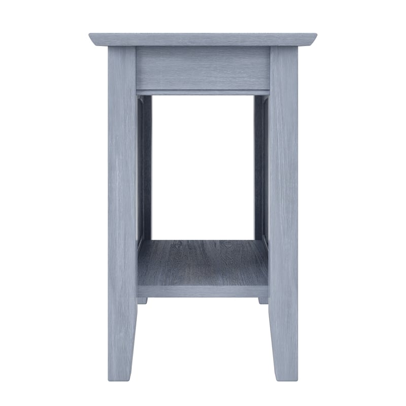 Wysteria Wood Side Table with USB Charger in Gray
