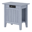 Wysteria Wood Side Table with USB Charger in Gray