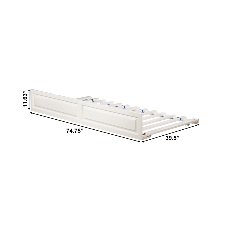 AFI Twin Solid Wood Transitional Raised Panel Trundle in White