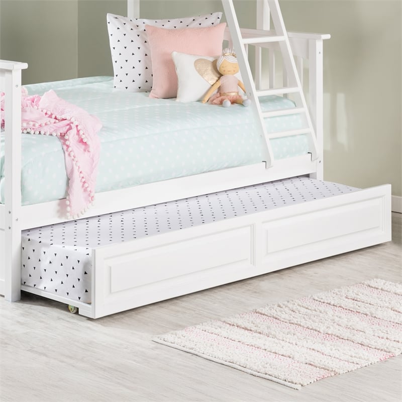AFI Twin Solid Wood Transitional Raised Panel Trundle in White
