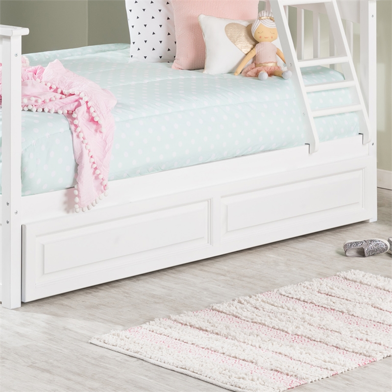 AFI Twin Solid Wood Transitional Raised Panel Trundle in White