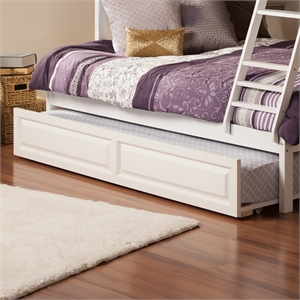 AFI Twin Solid Wood Transitional Raised Panel Trundle in White