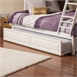 AFI Twin Solid Wood Transitional Raised Panel Trundle in White