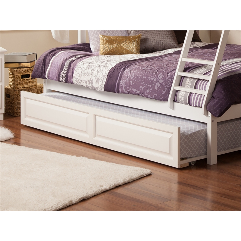 AFI Twin Solid Wood Transitional Raised Panel Trundle in White