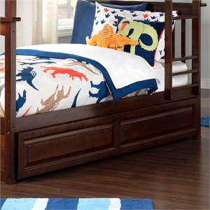 AFI Twin / Full Transitional Raised Panel Solid Wood Trundle in Walnut