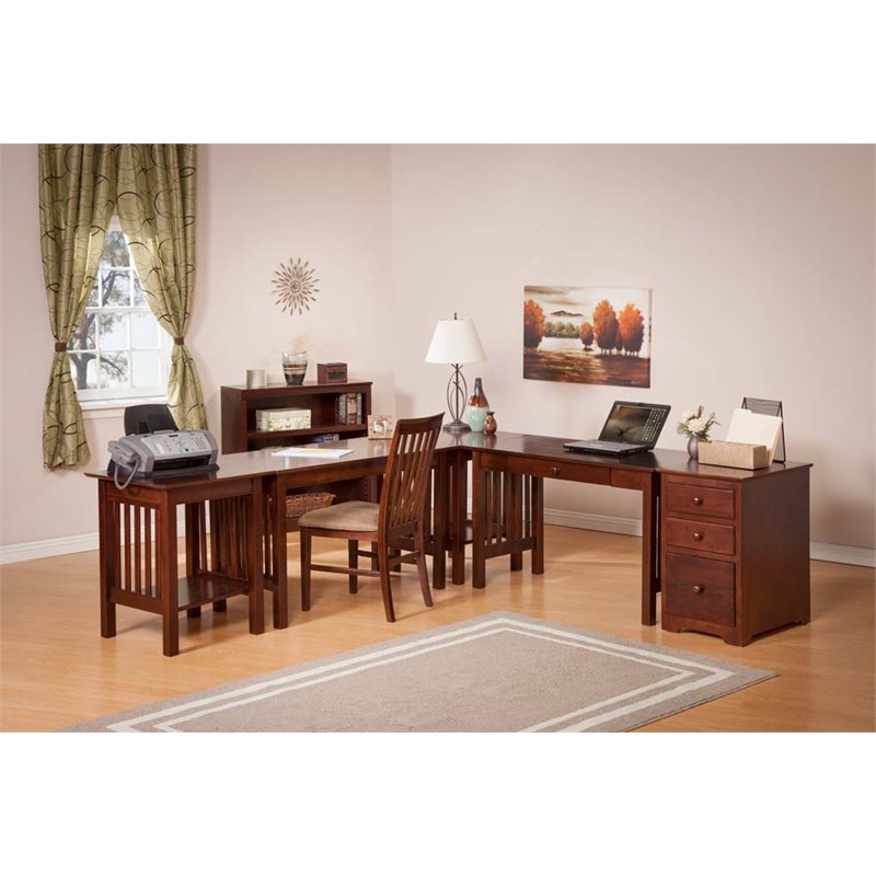 Atlantic Furniture Mission Writing Desk In Walnut Ah11214 Atlantic Furniture Mission Writing Desk In Walnut