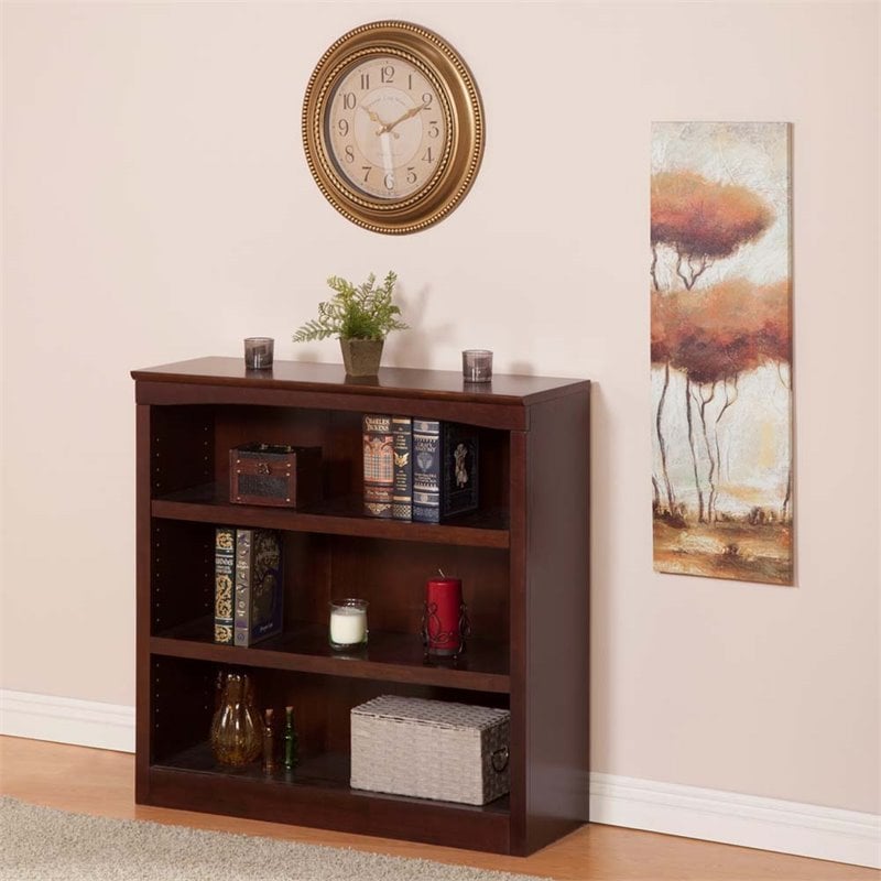 Atlantic Furniture Harvard 3 Shelf Bookcase in Walnut - H-80034