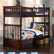 AFI Columbia Twin Over Twin Solid Wood Bunk Bed in Walnut