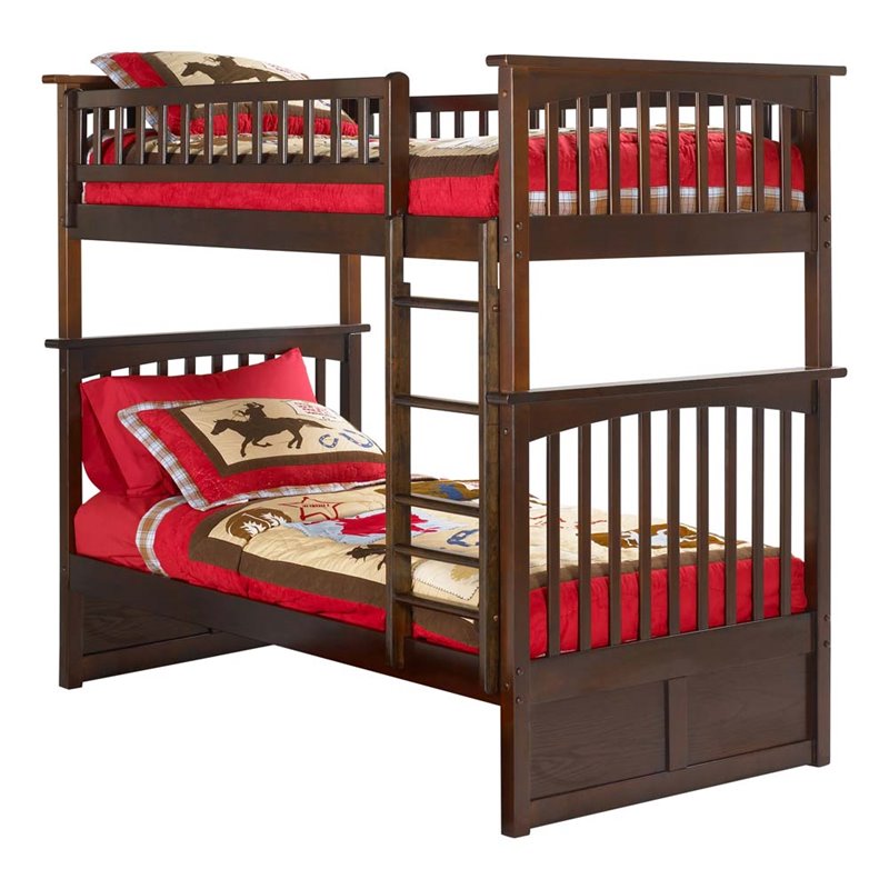 Atlantic Furniture Columbia Twin Over Bunk Bed In Walnut Ab55104 Atlantic Furniture Columbia Twin Over Bunk Bed In Walnut
