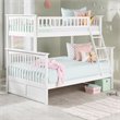 AFI Columbia Twin Over Full Solid Wood Bunk Bed with USB Charger in White