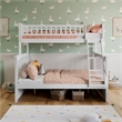 AFI Columbia Twin Over Full Solid Wood Bunk Bed in White