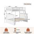AFI Columbia Twin Over Full Solid Wood Bunk Bed in White