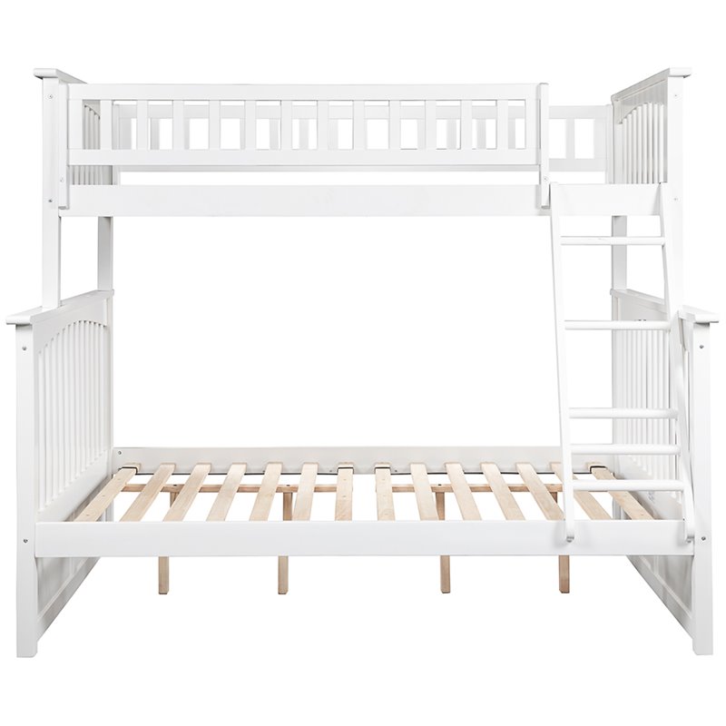 AFI Columbia Twin Over Full Solid Wood Bunk Bed with USB Charger in White