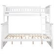 AFI Columbia Twin Over Full Solid Wood Bunk Bed with USB Charger in White