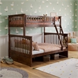 AFI Columbia Twin Over Full Solid Wood Bunk Bed in Walnut