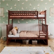 AFI Columbia Twin Over Full Solid Wood Bunk Bed in Walnut