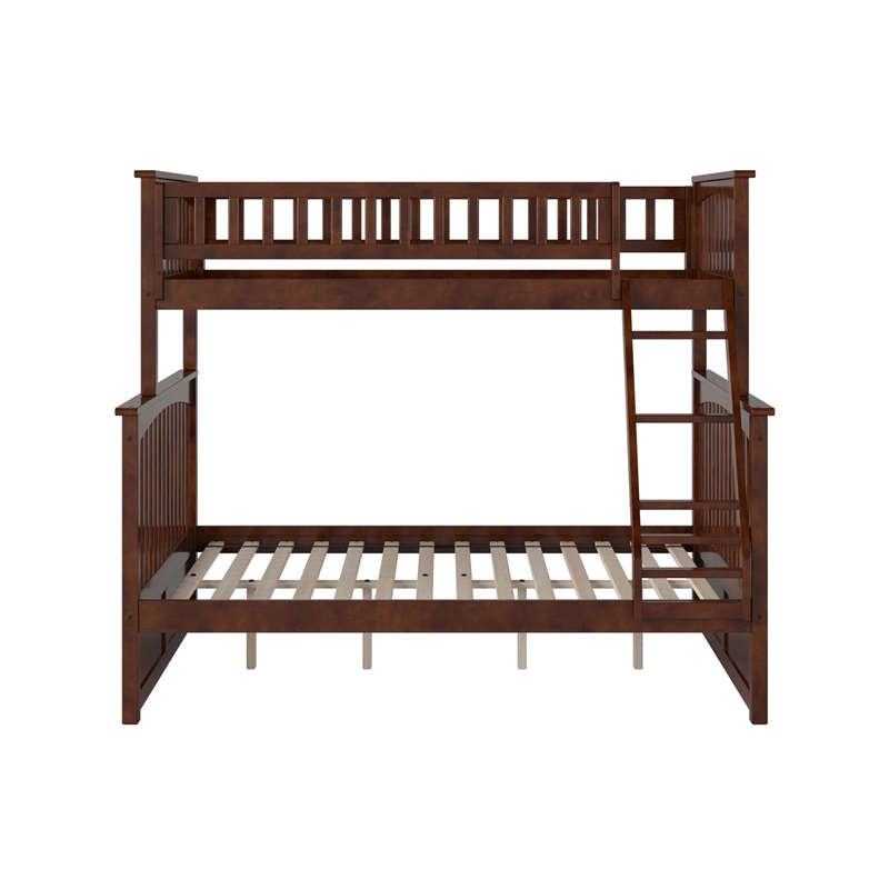 AFI Columbia Twin Over Full Solid Wood Bunk Bed in Walnut