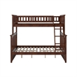 AFI Columbia Twin Over Full Solid Wood Bunk Bed in Walnut