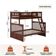 AFI Columbia Twin Over Full Solid Wood Bunk Bed in Walnut