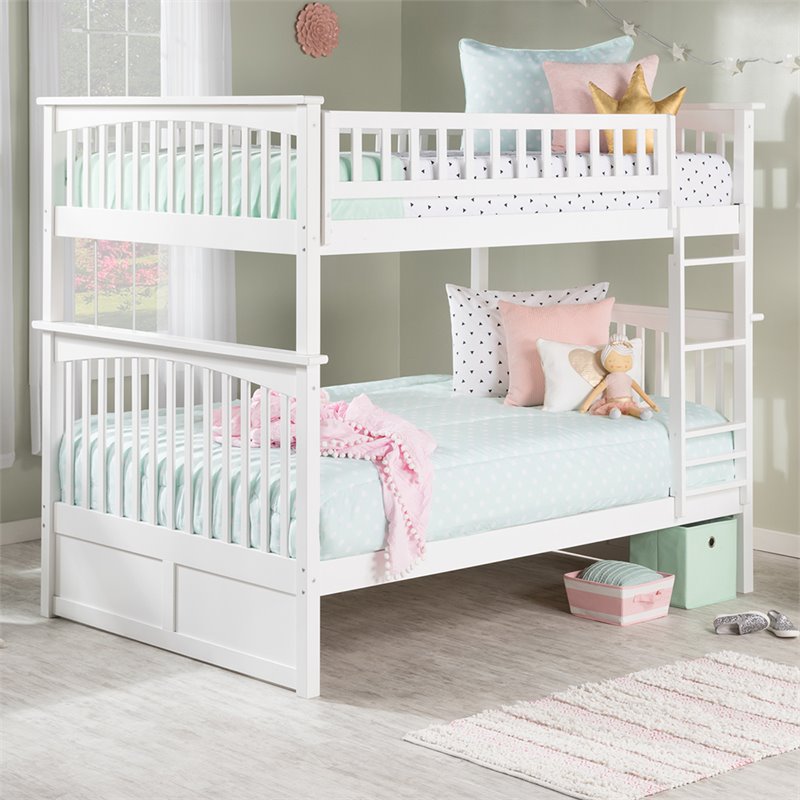 Atlantic Furniture Columbia Full Over Full Bunk Bed in White AB55502