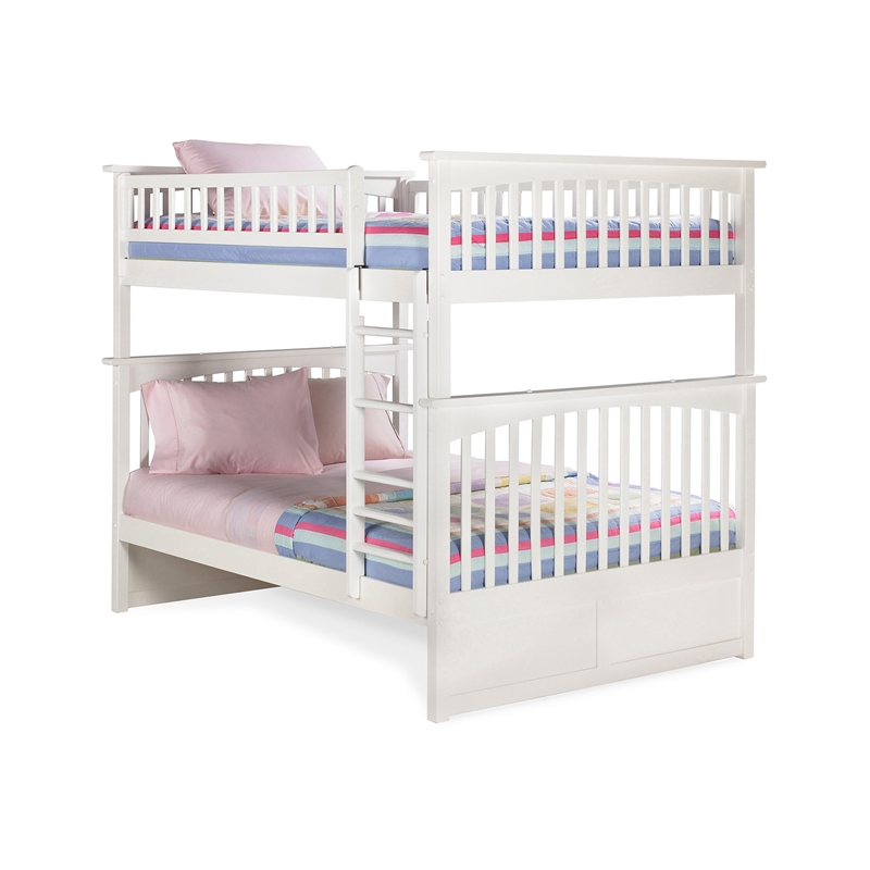 AFI Columbia Full Over Full Solid Wood Bunk Bed in White