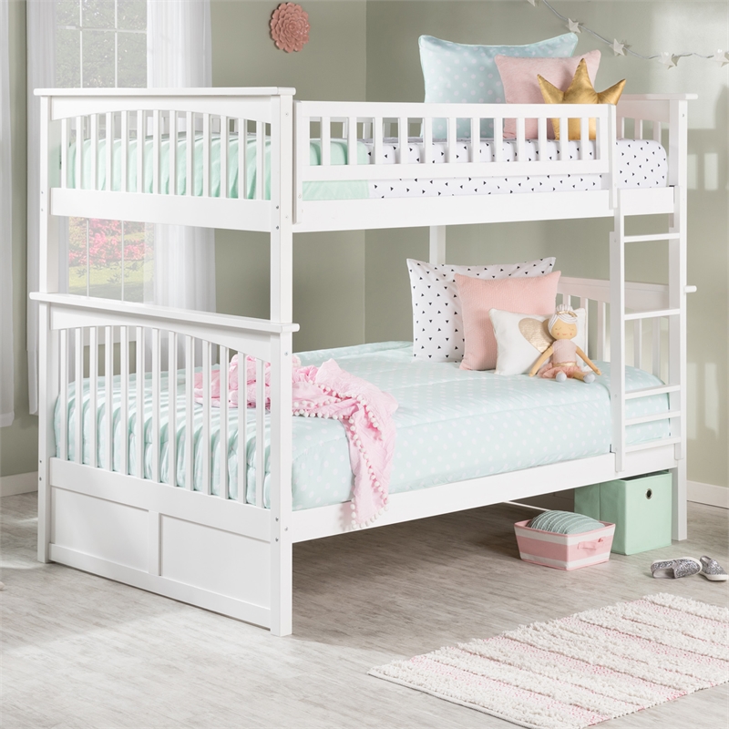 AFI Columbia Full Over Full Solid Wood Bunk Bed in White