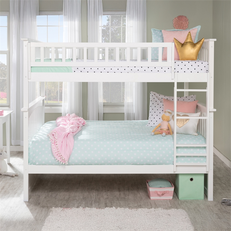 AFI Columbia Full Over Full Solid Wood Bunk Bed in White