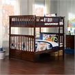AFI Columbia Full Over Full Solid Wood Bunk Bed in Walnut Finish