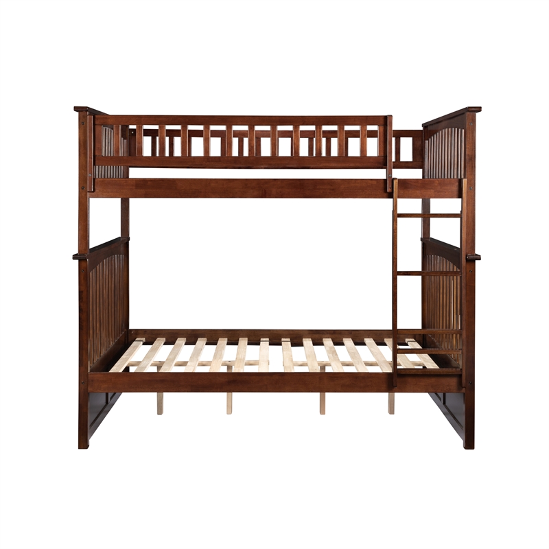 AFI Columbia Full Over Full Solid Wood Bunk Bed in Walnut Finish