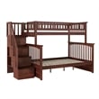 AFI Columbia Twin Over Full Solid Wood Staircase Bunk Bed in Walnut