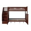 AFI Columbia Twin Over Full Solid Wood Staircase Bunk Bed in Walnut