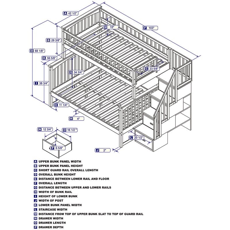 Full Staircase Bunk Bed, Twin Over Full Bunk Bed Assembly Instructions