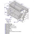 AFI Columbia Twin Over Full Solid Wood Staircase Bunk Bed in Walnut