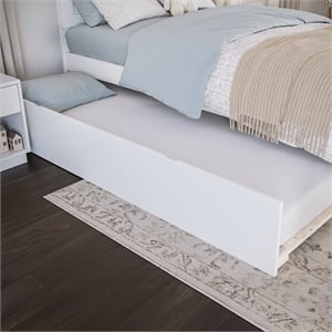 AFI Urban Twin Size Solid Wood Mid-Century Panel Trundle in White