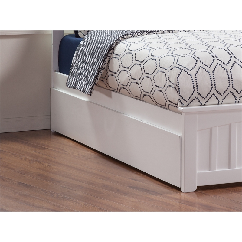AFI Urban Twin Size Solid Wood Mid-Century Panel Trundle in White