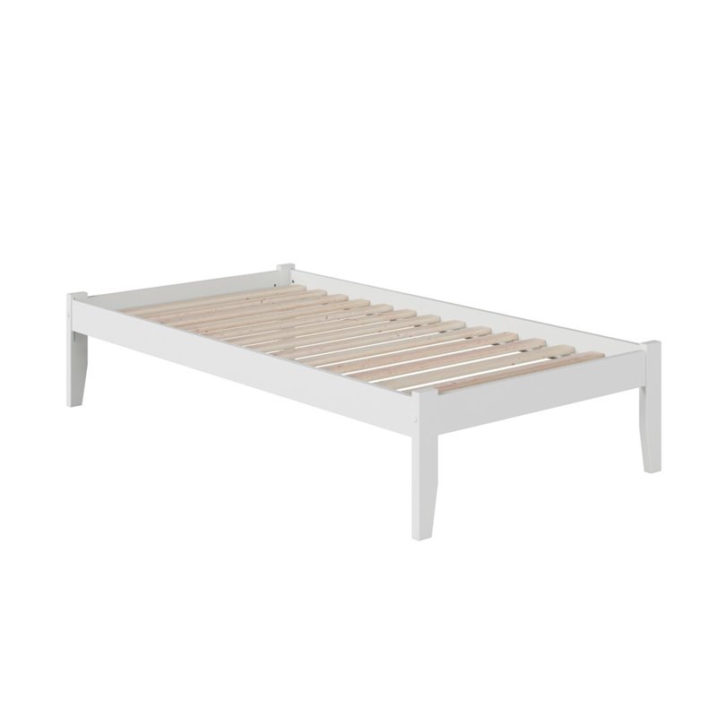 Atlantic Furniture Concord Platform Bed with Open Foot Rail in White