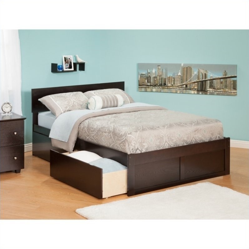Atlantic Furniture Orlando Bed with Drawers in Espresso AR81X2111