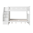 AFI Columbia Full Over Full Solid Wood Staircase Bunk Bed in White