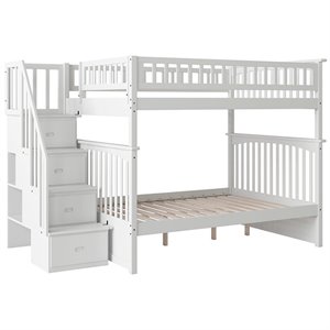 afi columbia staircase bunk bed in white