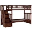 AFI Columbia Twin Over Twin Solid Wood Staircase Bunk Bed in Walnut