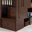 AFI Columbia Twin Over Twin Solid Wood Staircase Bunk Bed in Walnut