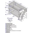 AFI Columbia Twin Over Twin Solid Wood Staircase Bunk Bed in Walnut