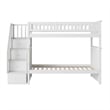 AFI Columbia Twin Over Twin Solid Wood Staircase Bunk Bed in White