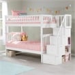 AFI Columbia Twin Over Twin Solid Wood Staircase Bunk Bed in White