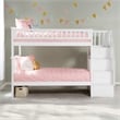 AFI Columbia Twin Over Twin Solid Wood Staircase Bunk Bed in White