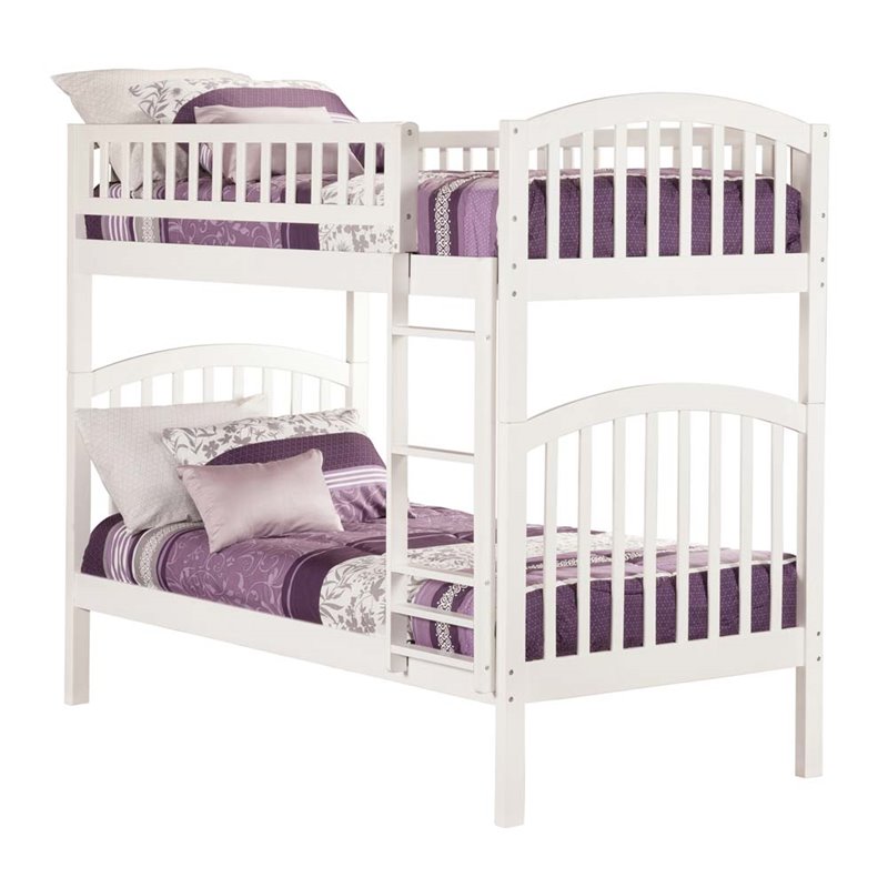 white twin bunk beds