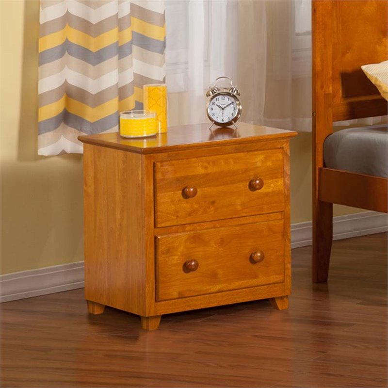 Atlantic Furniture Atlantic 2 Drawer Nightstand in Caramel Latte - C-68207