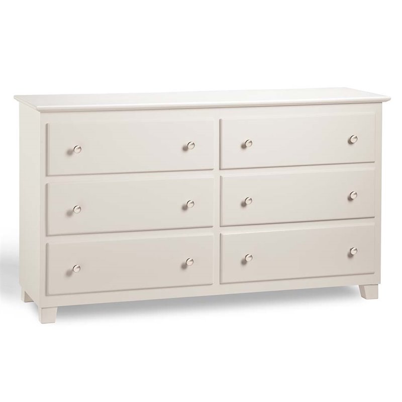 Atlantic Furniture Atlantic 6 Drawer Dresser in White C68652