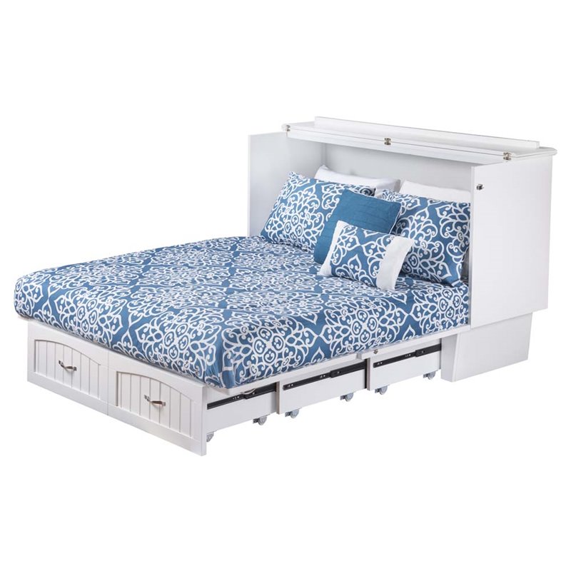 AFI Nantucket Queen Murphy Bed Chest in White Cymax Business